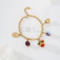 Pulsera piedras colores y charms variados