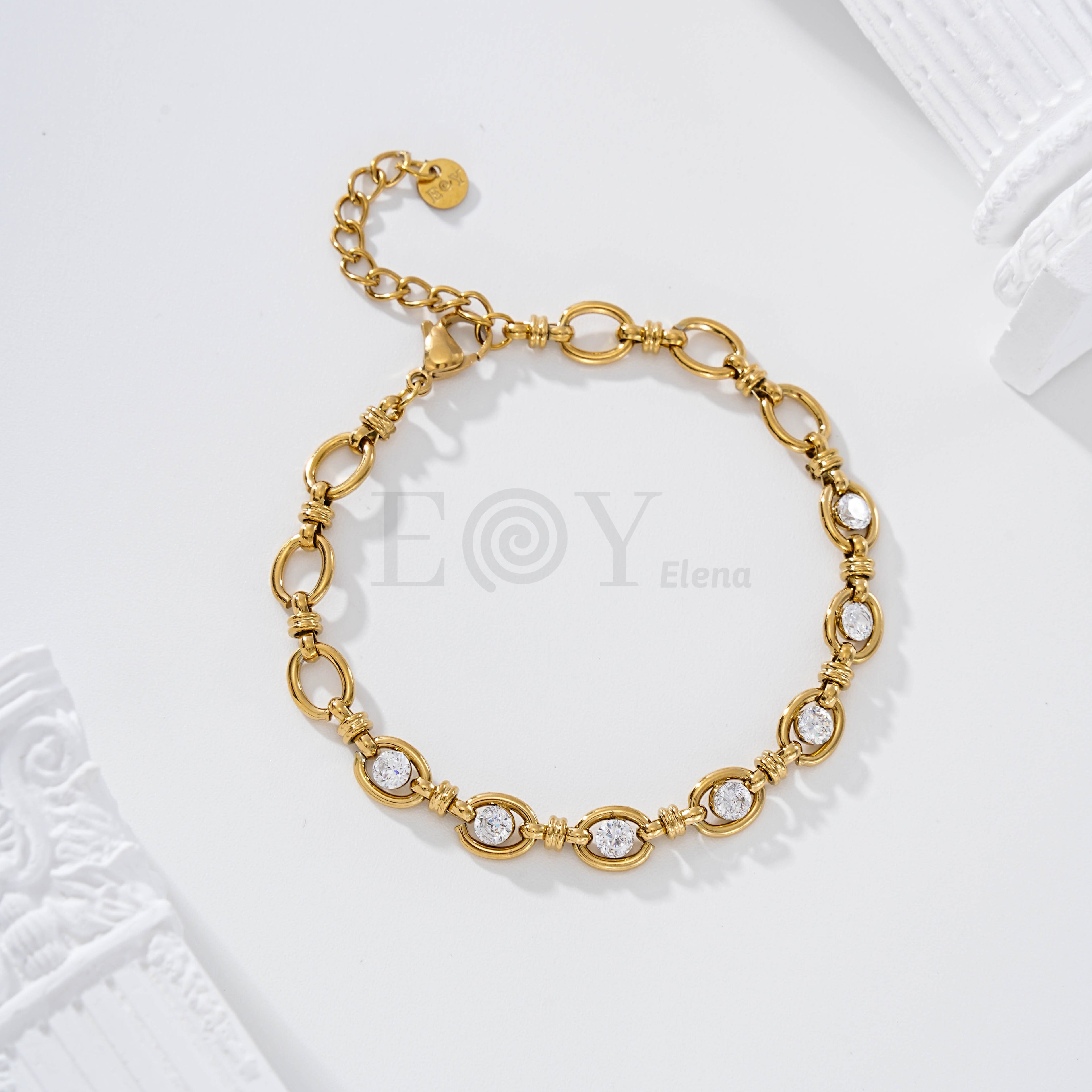 Pulsera circonitas ovaladas