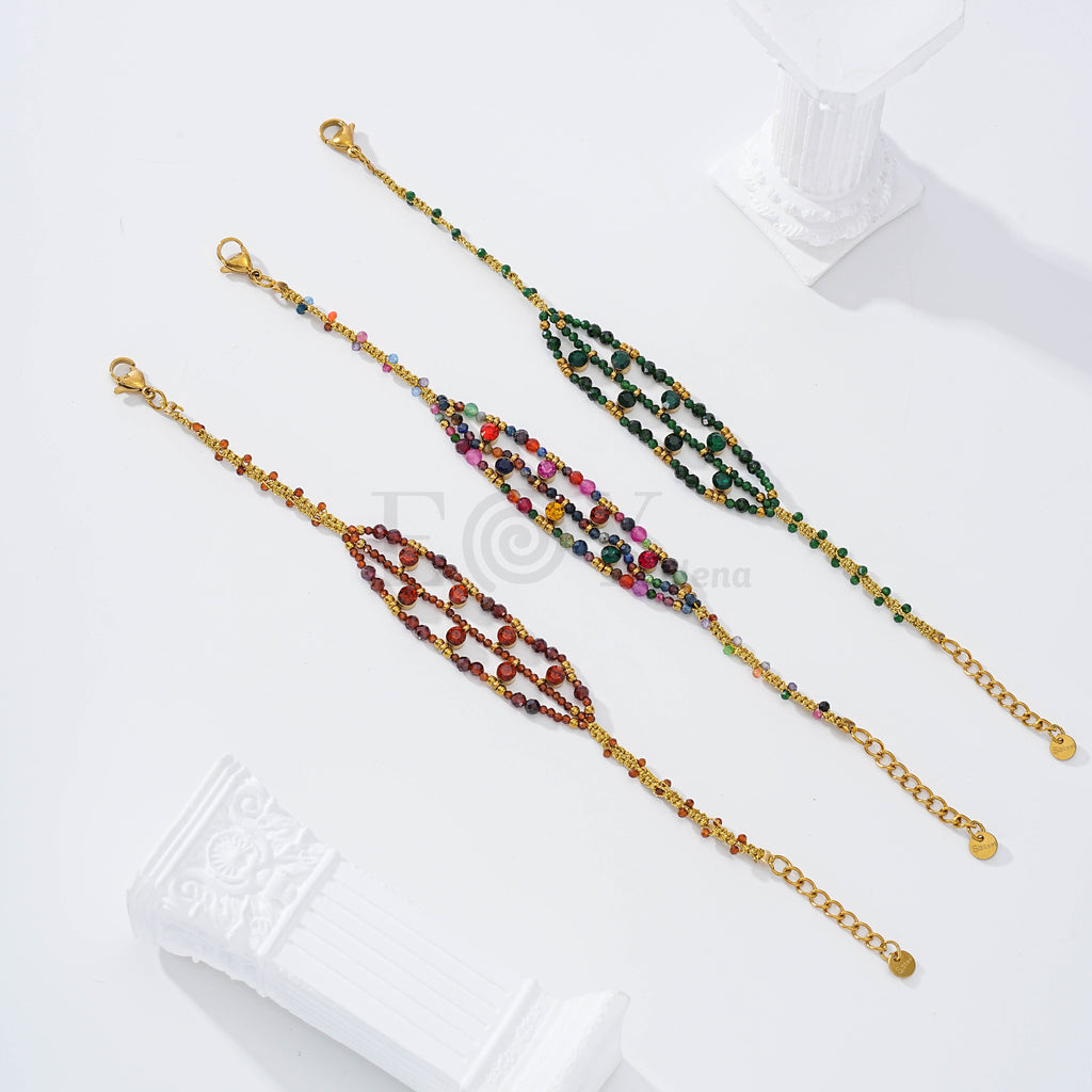 Pulsera con piedras color