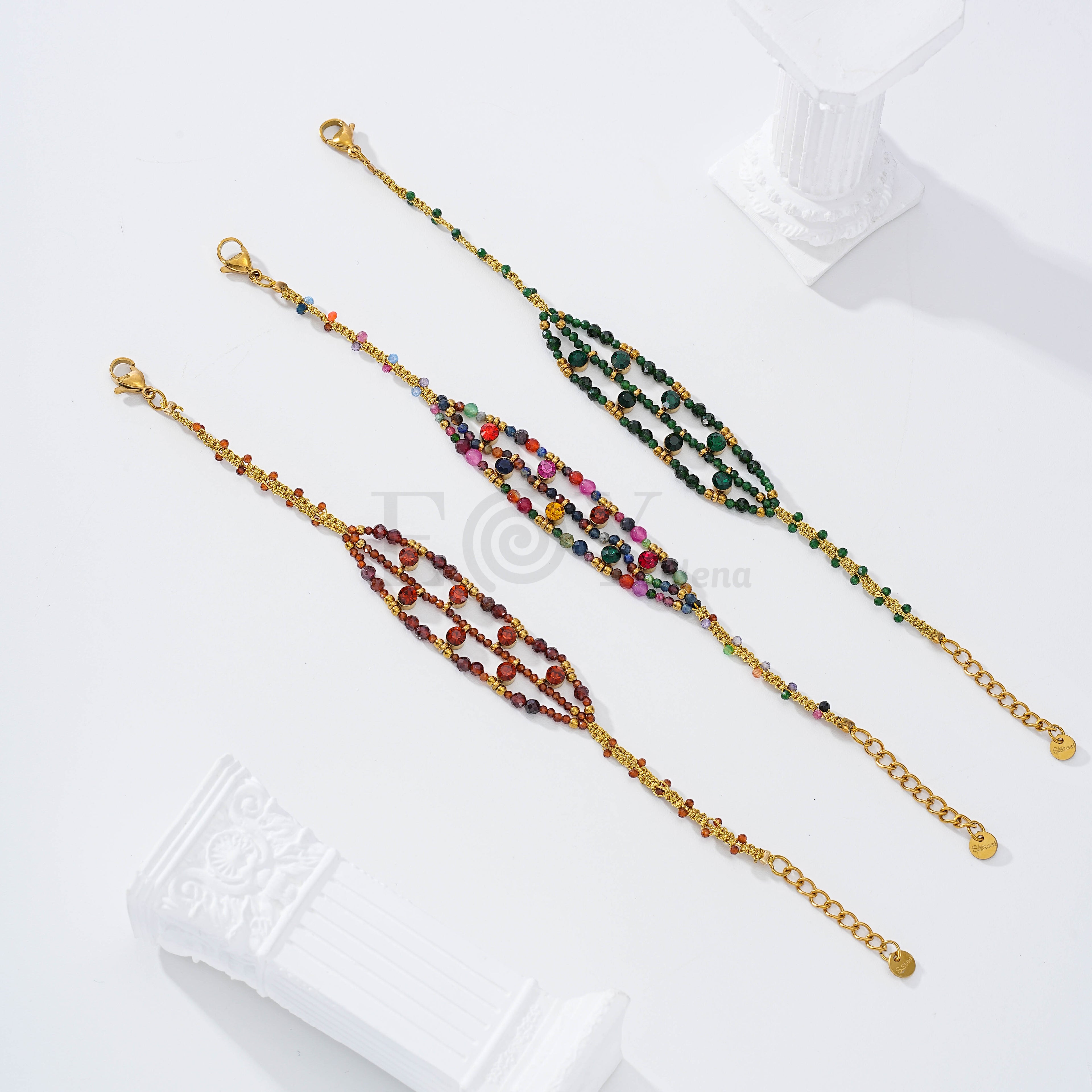 Pulsera con piedras color
