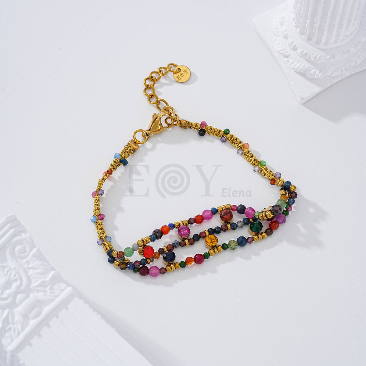 Pulsera con piedras color