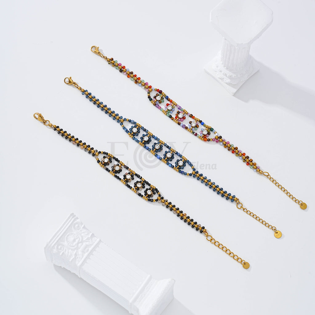 Pulsera piedras flores