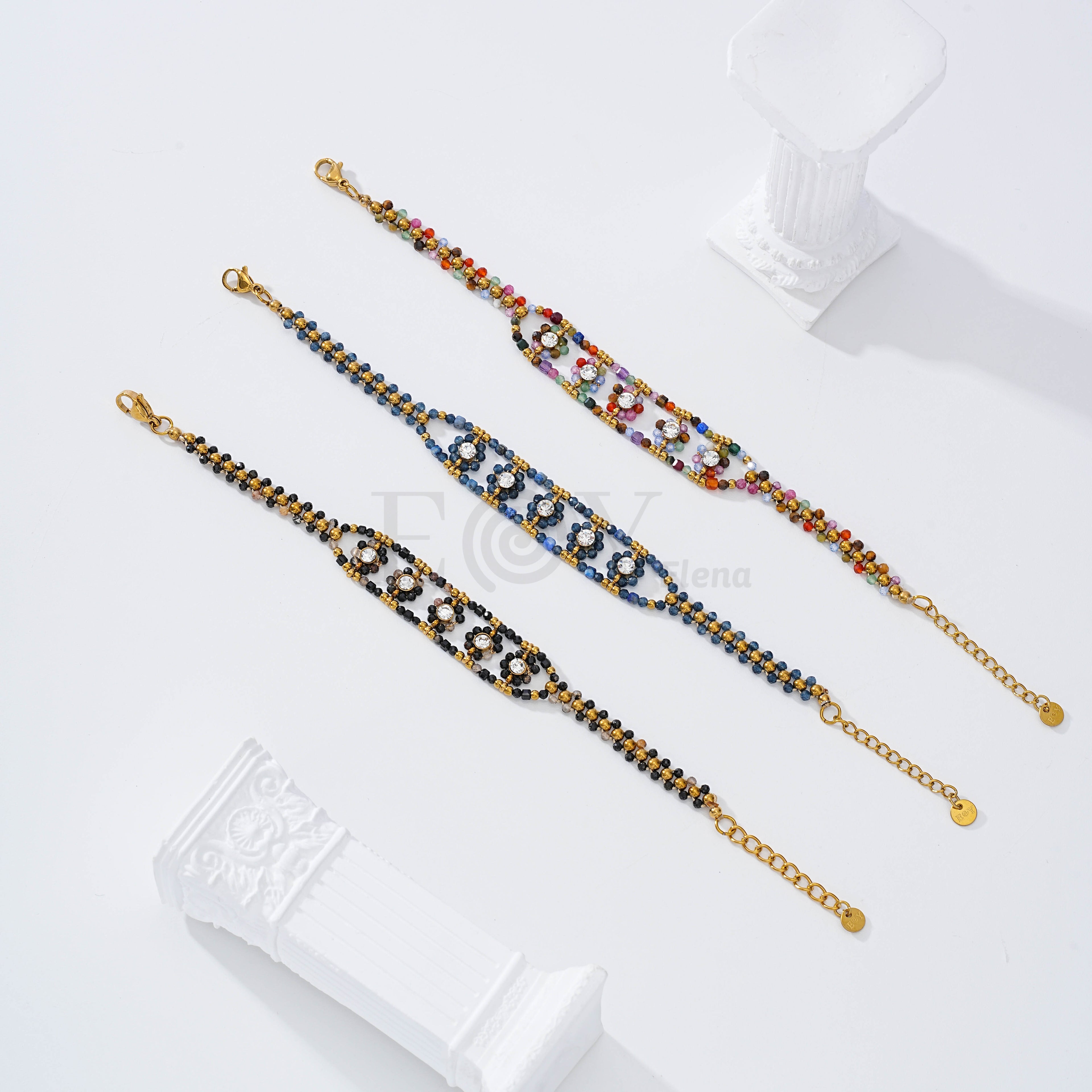 Pulsera piedras flores