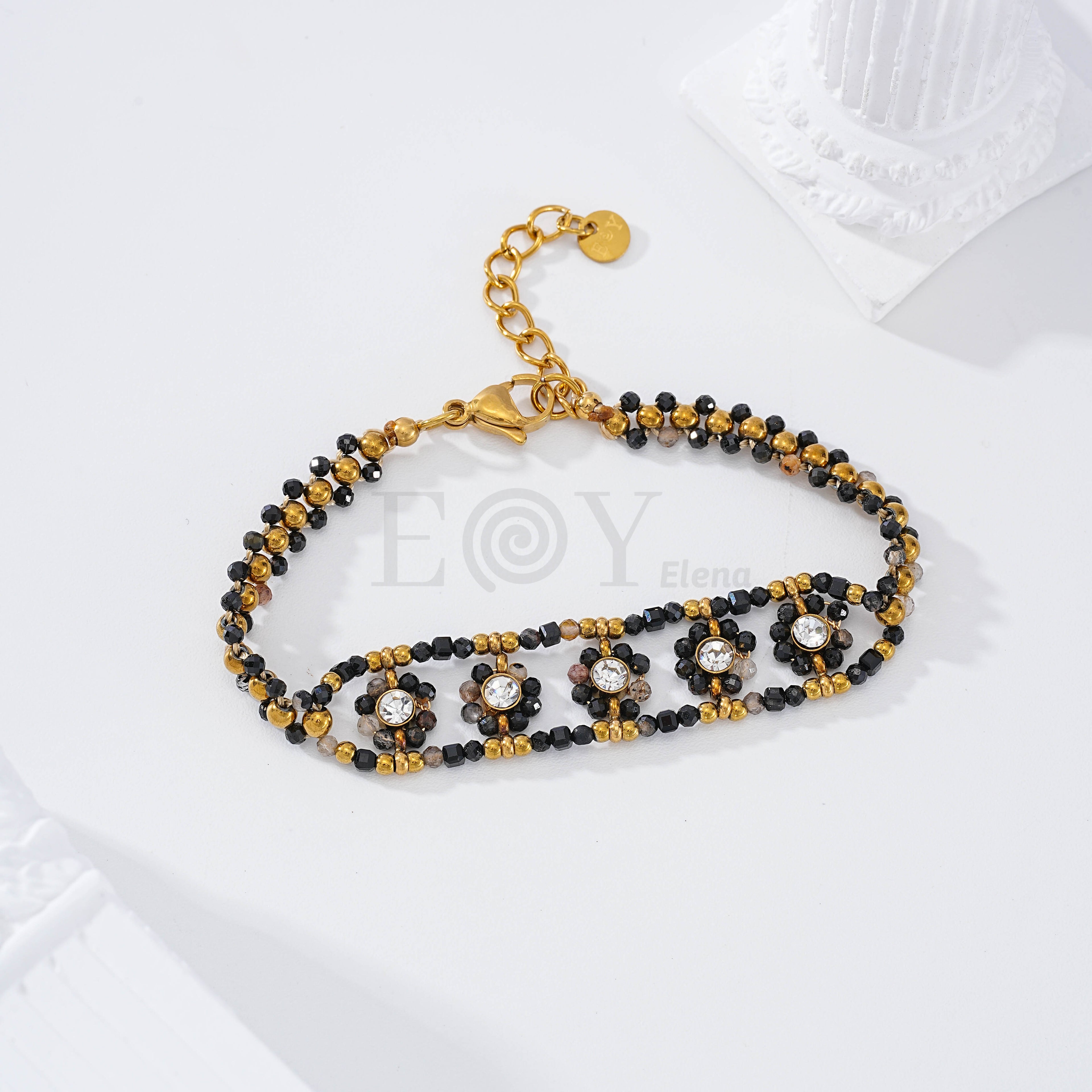 Pulsera piedras flores