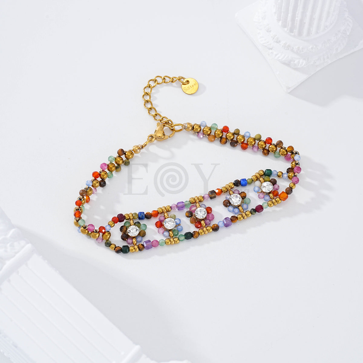 Pulsera piedras flores