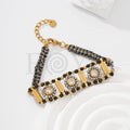 Pulsera de hilo con circonitas de acero