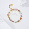 Pulsera con piedras color ovaladas y cuadradas