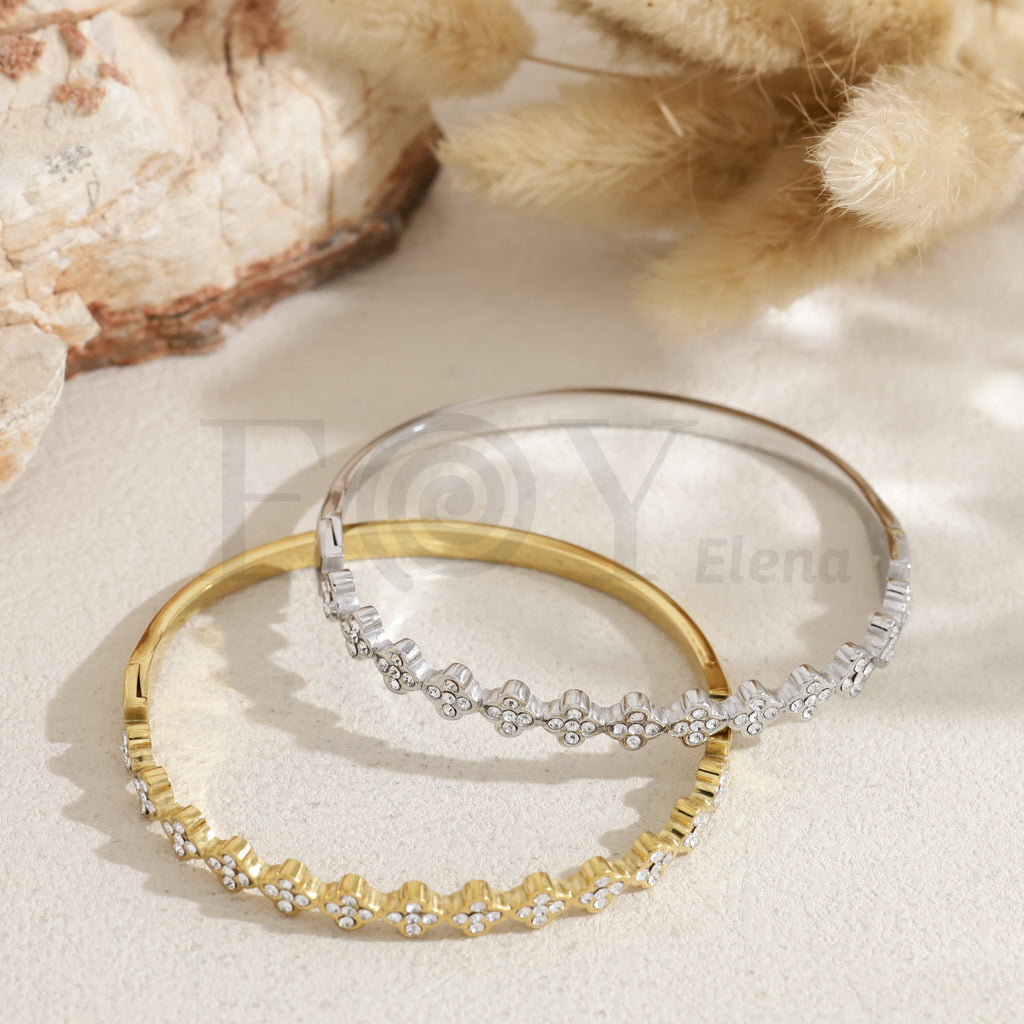 Brazalete tréboles acero