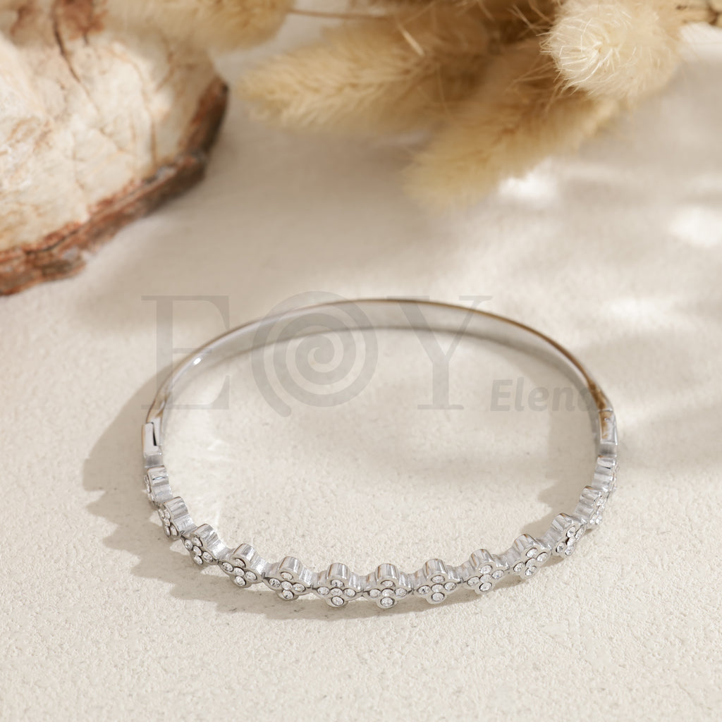 Brazalete tréboles acero