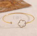 Brazalete con flor y circonitas