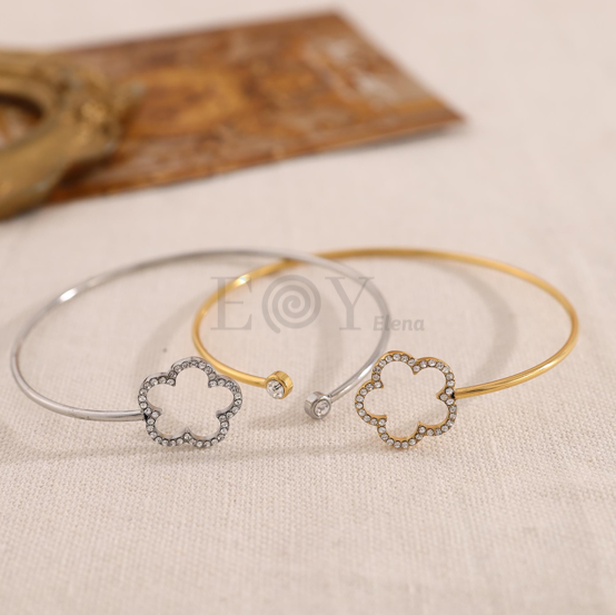 Brazalete con flor y circonitas