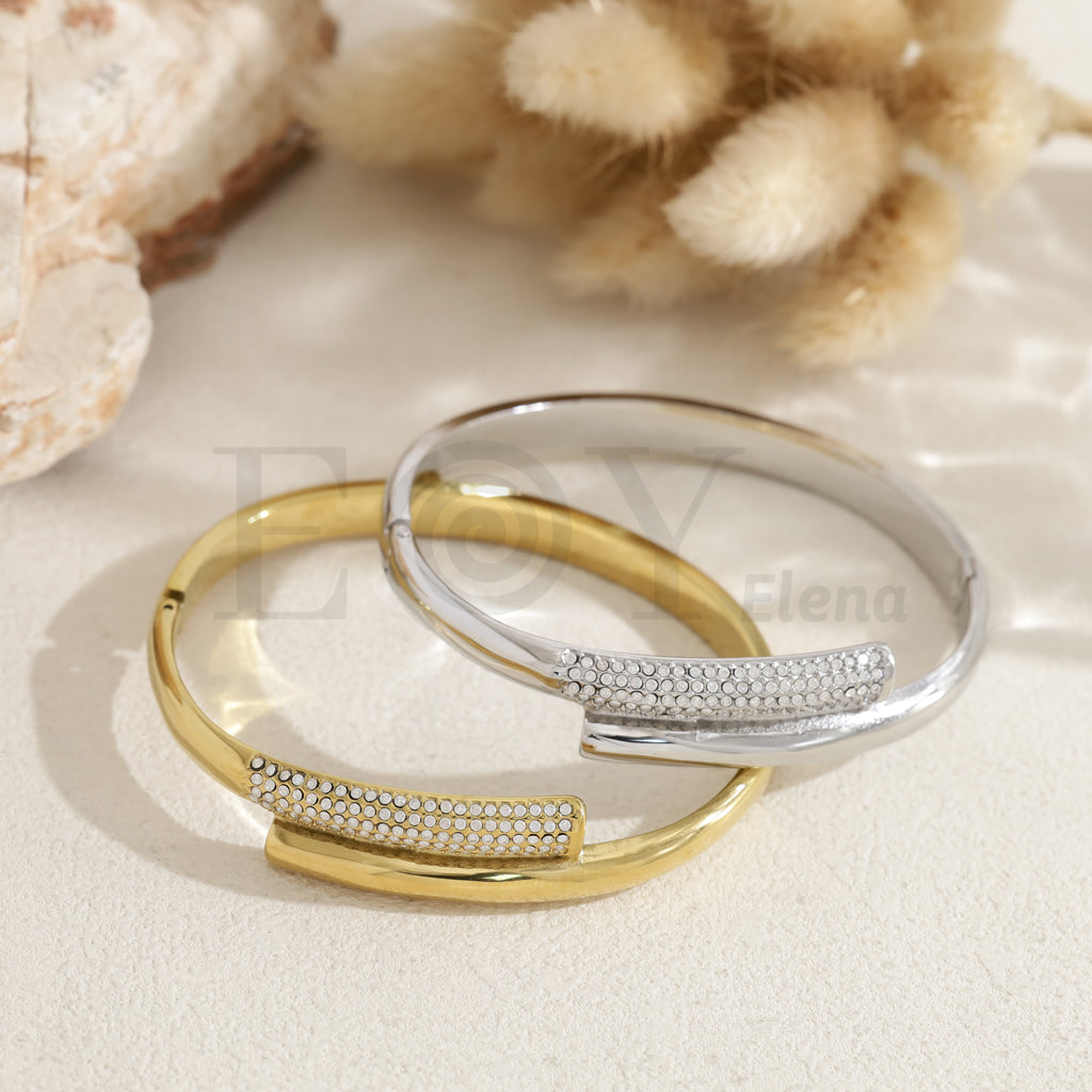 Brazalete con circonitas de acero