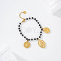 Pulsera vírgenes con piedras negras