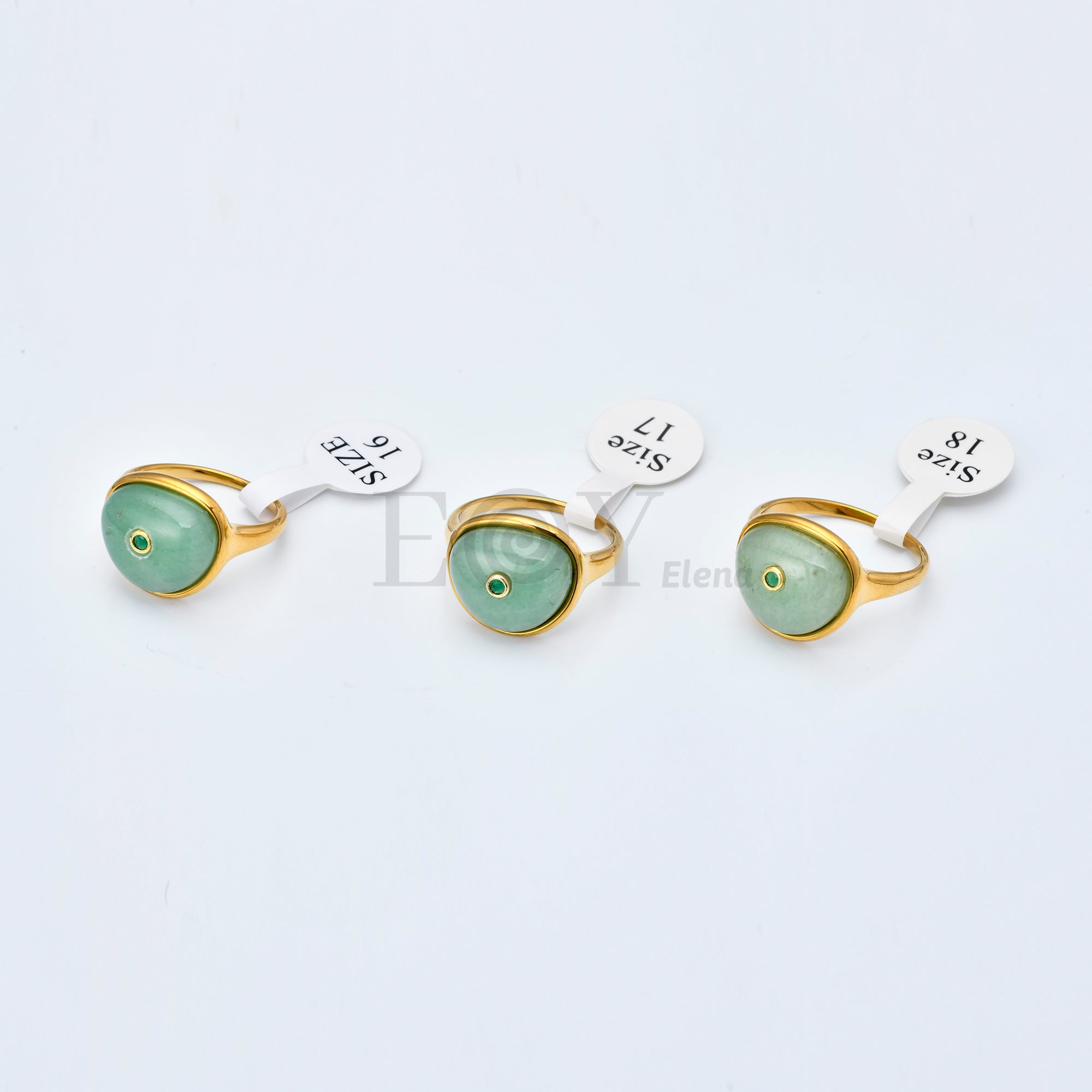 Anillo de Piedra en Acero Inoxidable Dorado