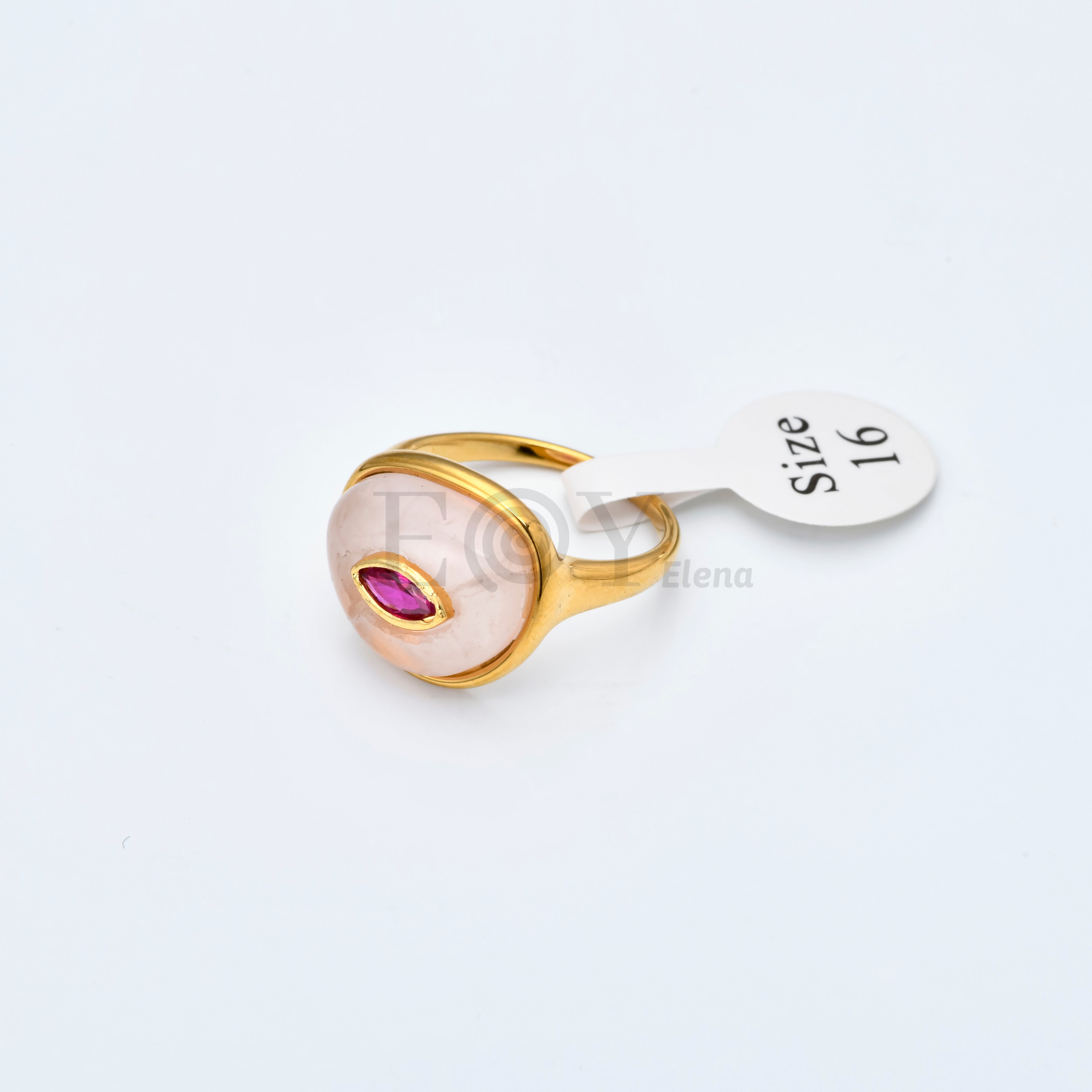 Anillo Ojo Místico de Piedra en Acero Inoxidable Dorado