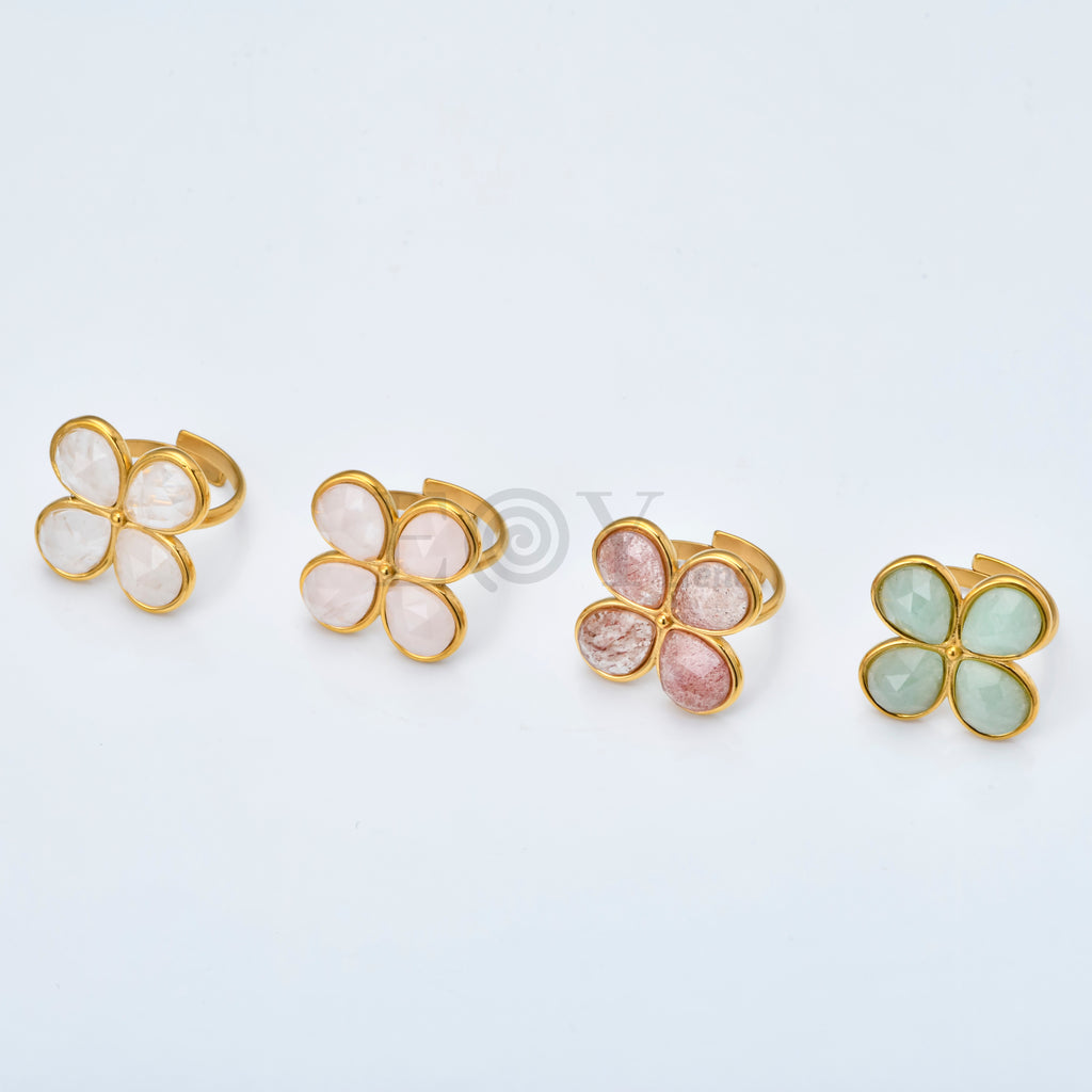 Anillo Ajustable Flor de Piedra