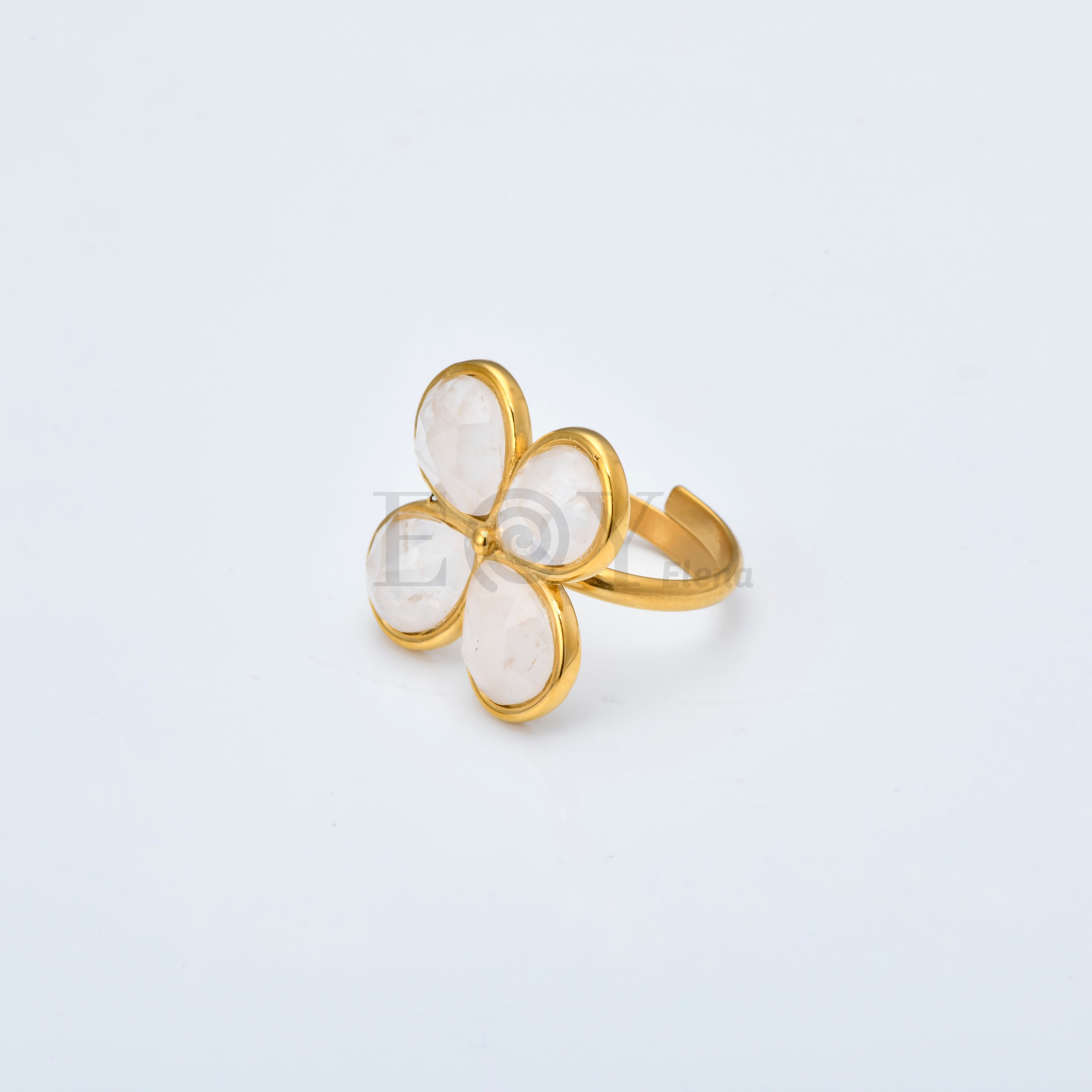 Anillo Ajustable Flor de Piedra