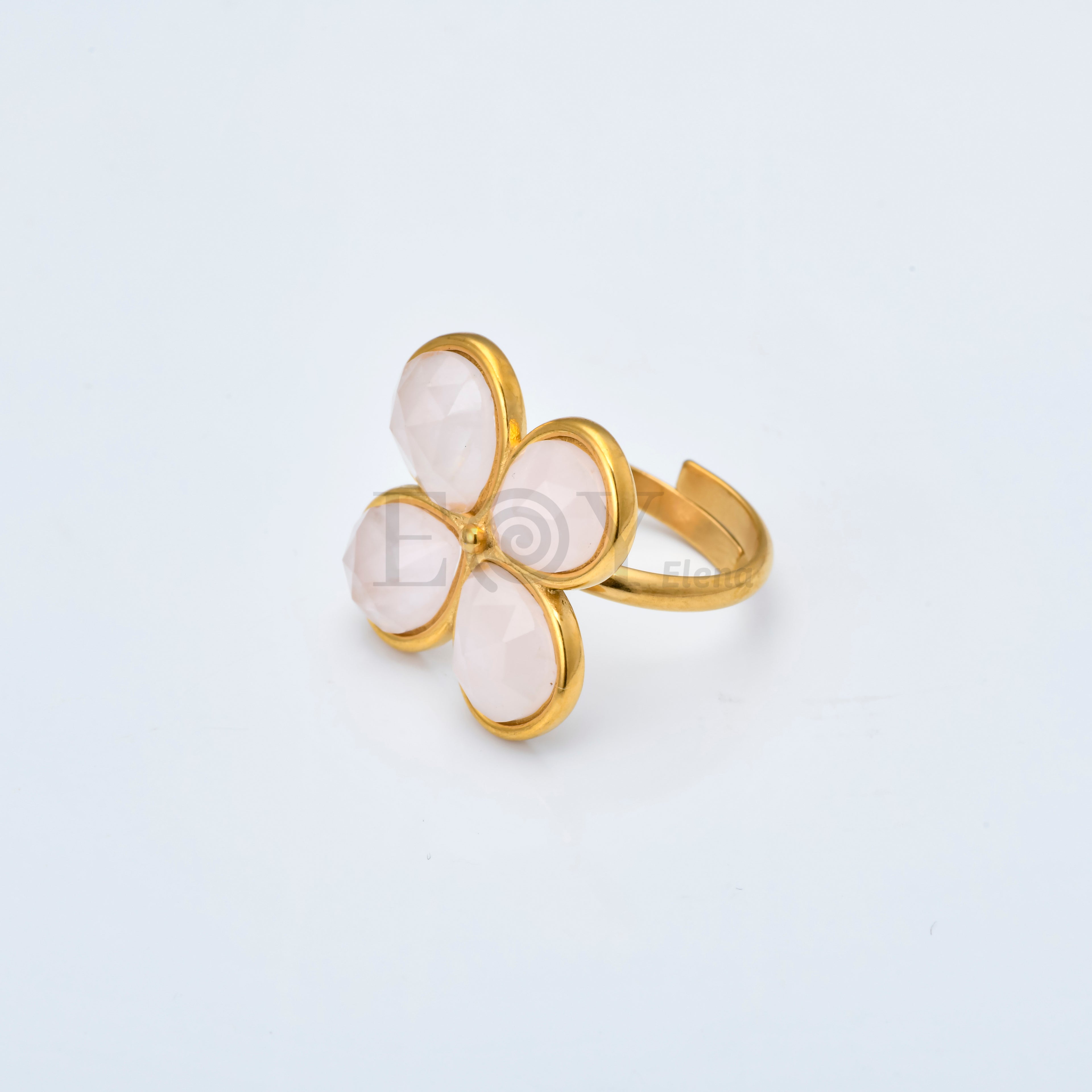 Anillo Ajustable Flor de Piedra