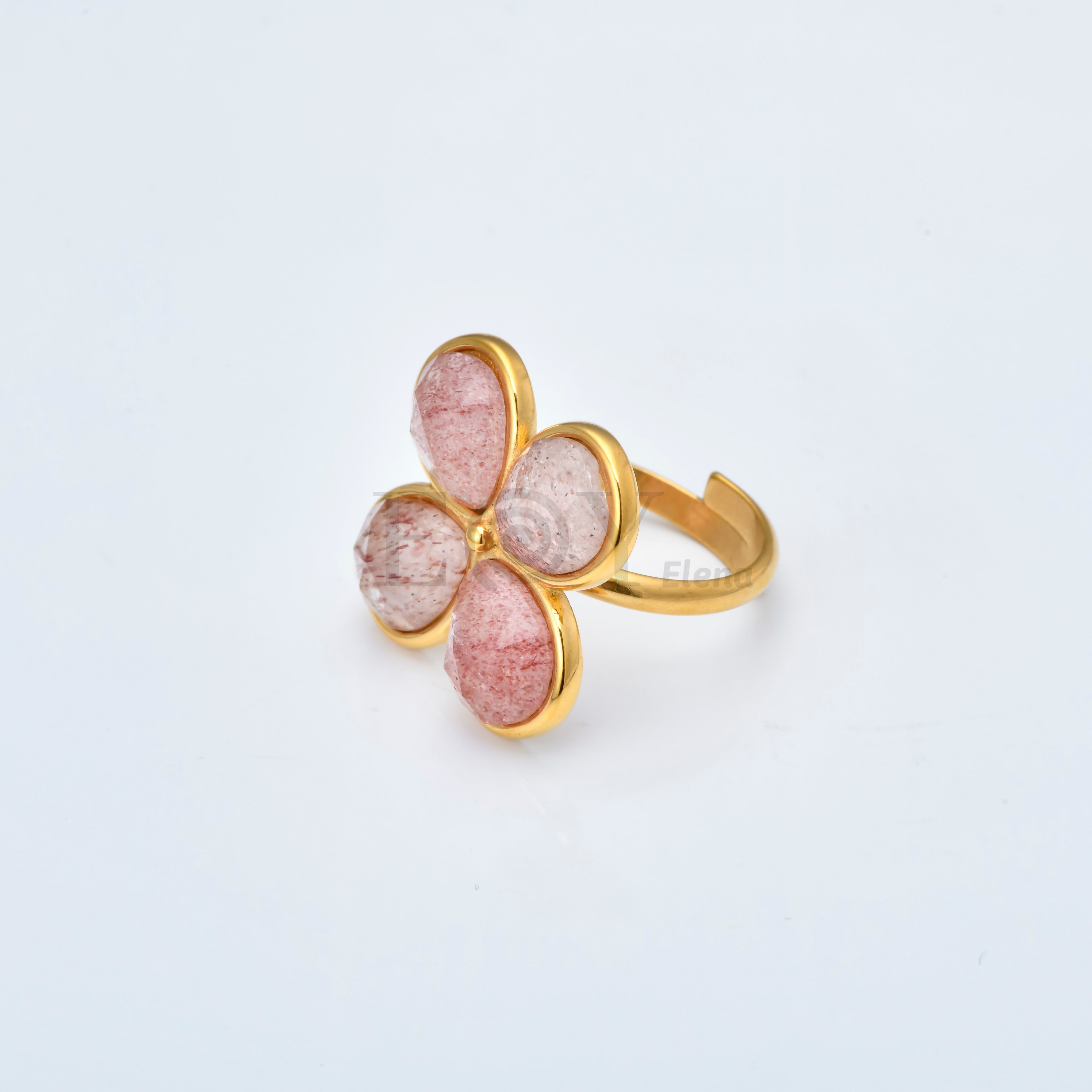 Anillo Ajustable Flor de Piedra