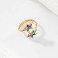 Anillo Ajustable Doble Flor Brillante