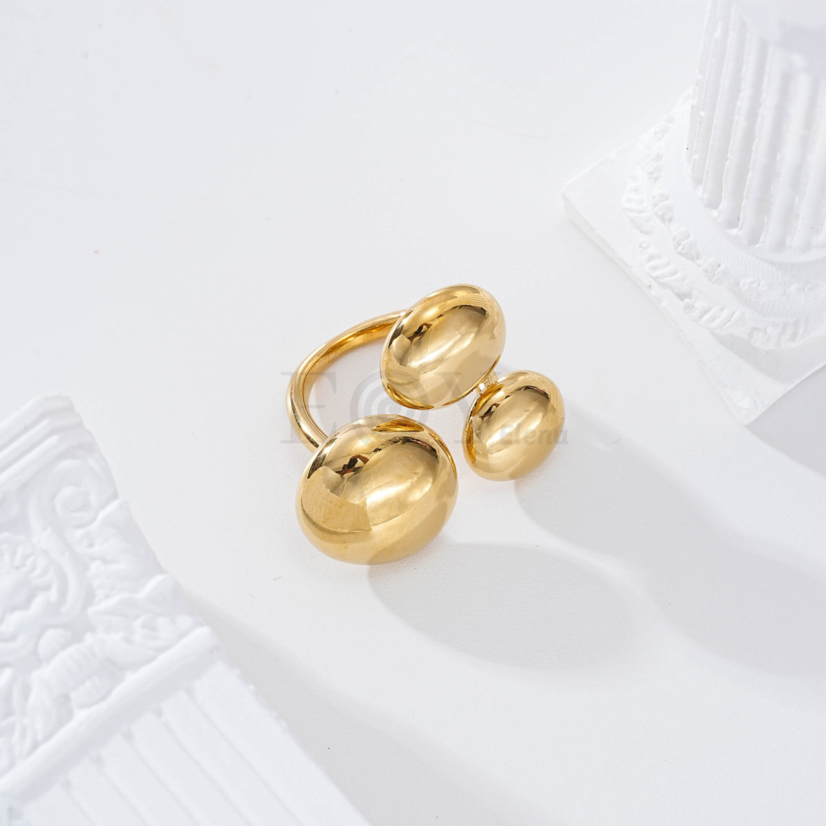 Anillos tres bolas acero