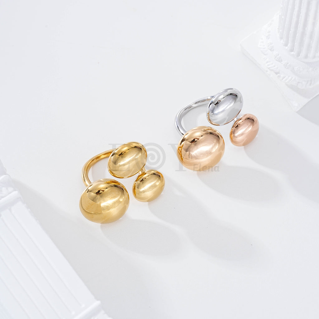Anillos tres bolas acero