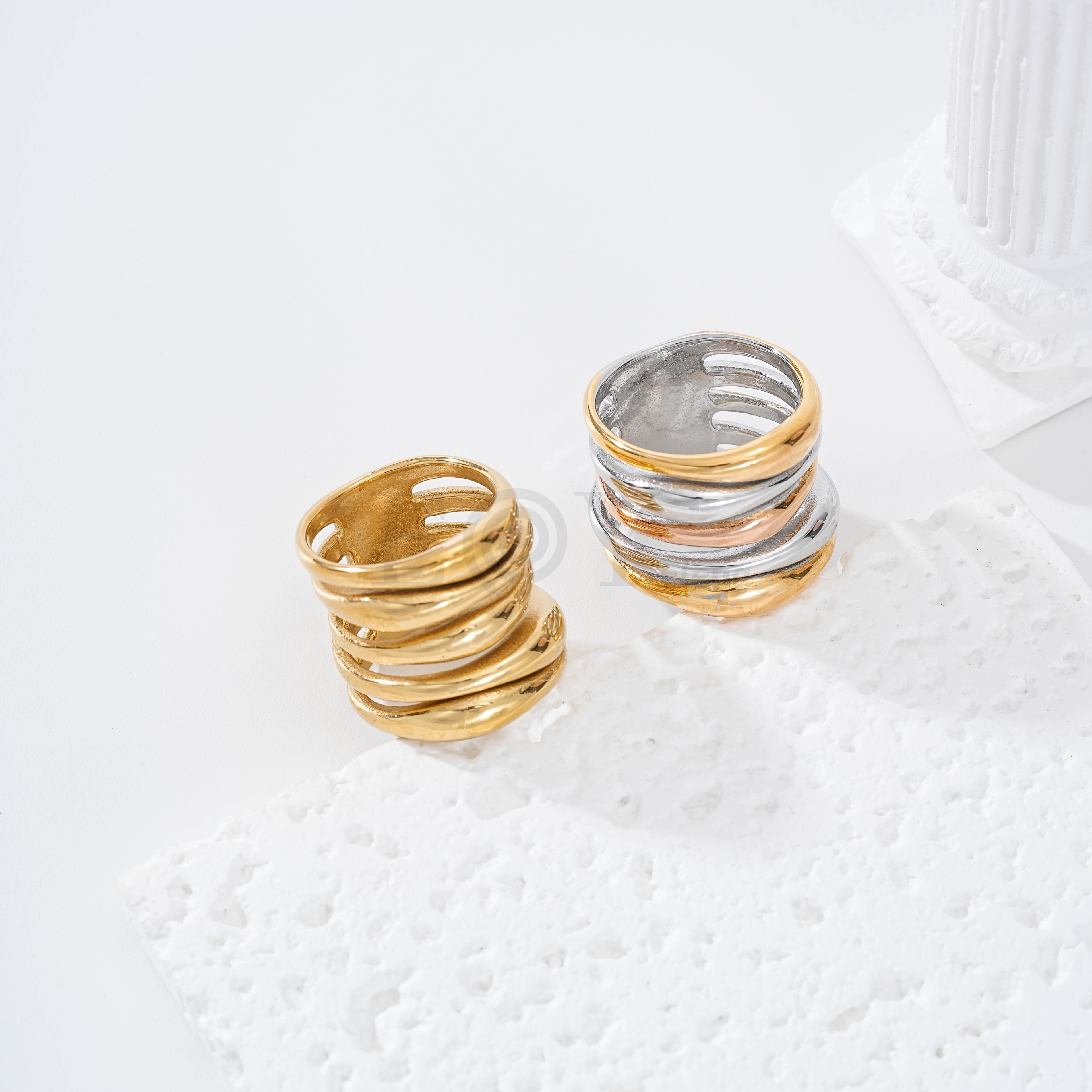 Anillo multiples filas acero
