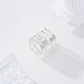 Anillo multiples filas baño de plata