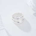 Anillo doble fila baño de plata