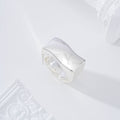 Anillo cuadrado baño de plata