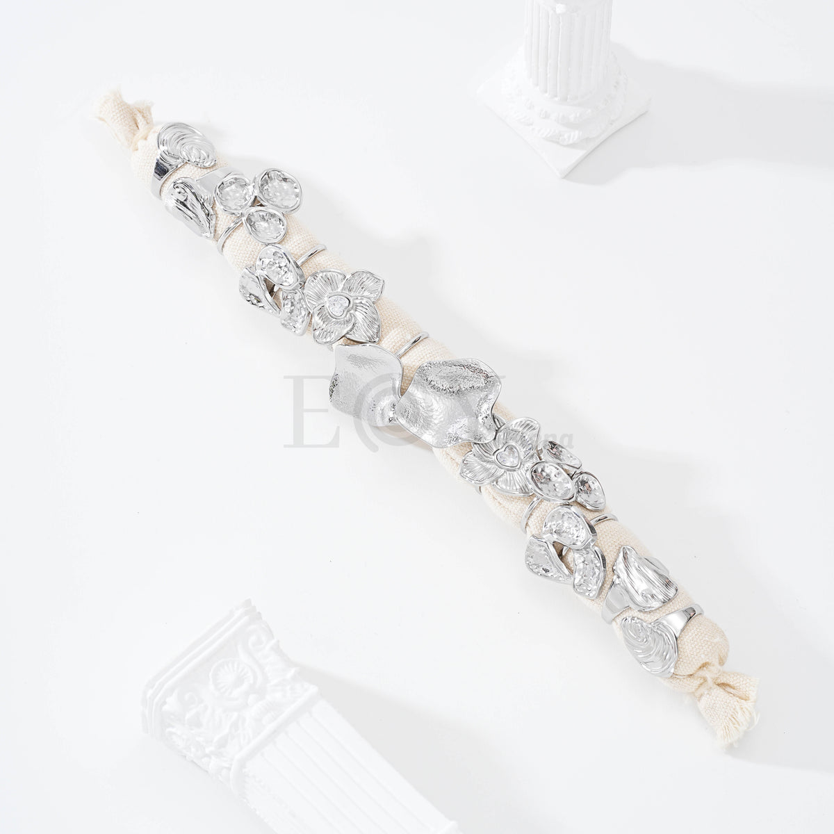 Pack anillos grandes flor acero