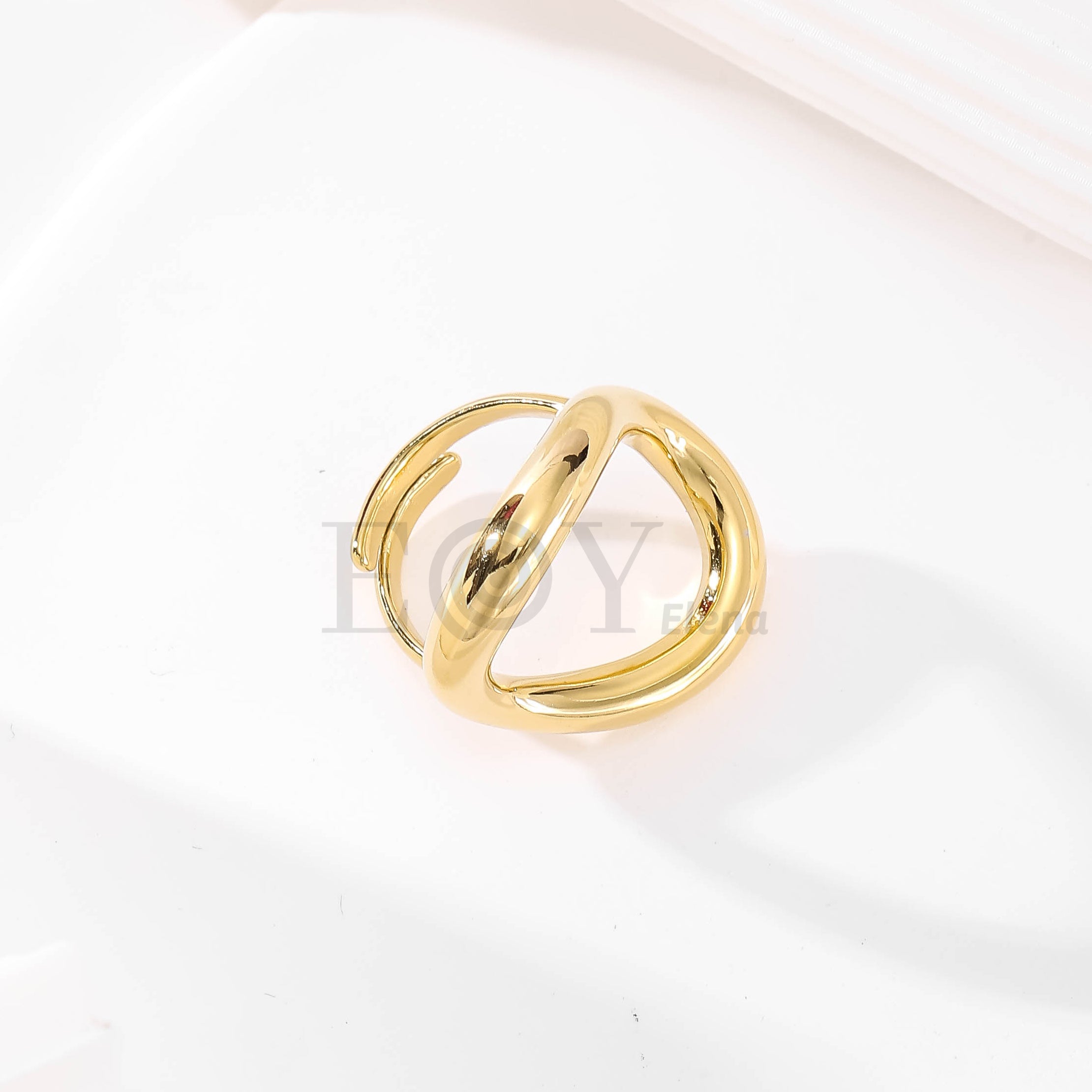 Anillo ajustable de aro irregular
