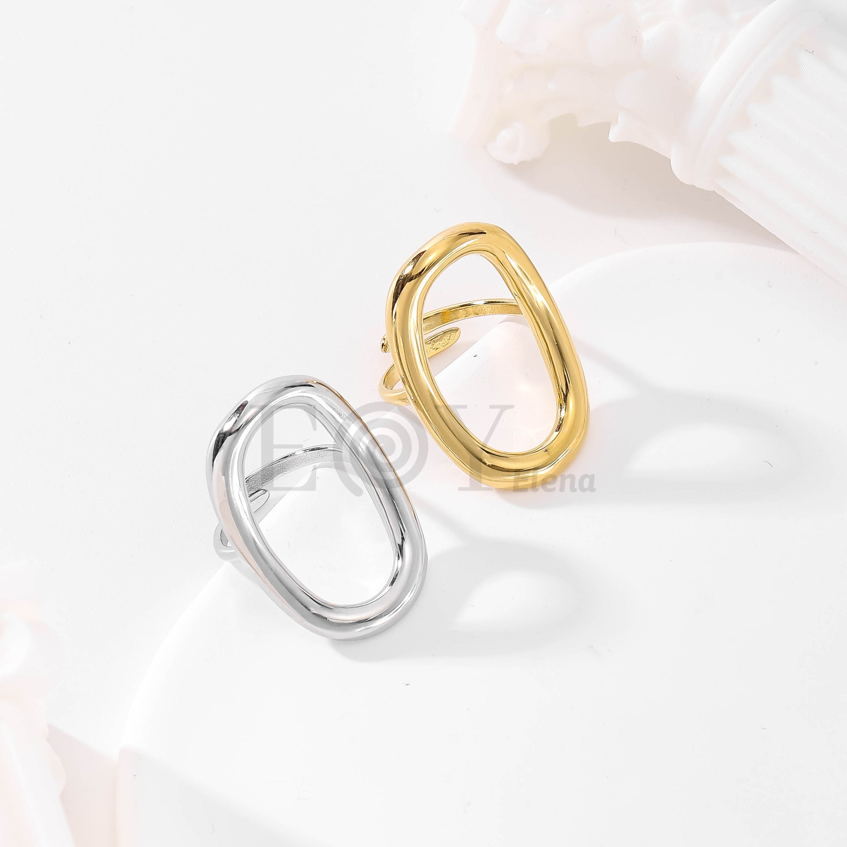 Anillo ajustable ovalado