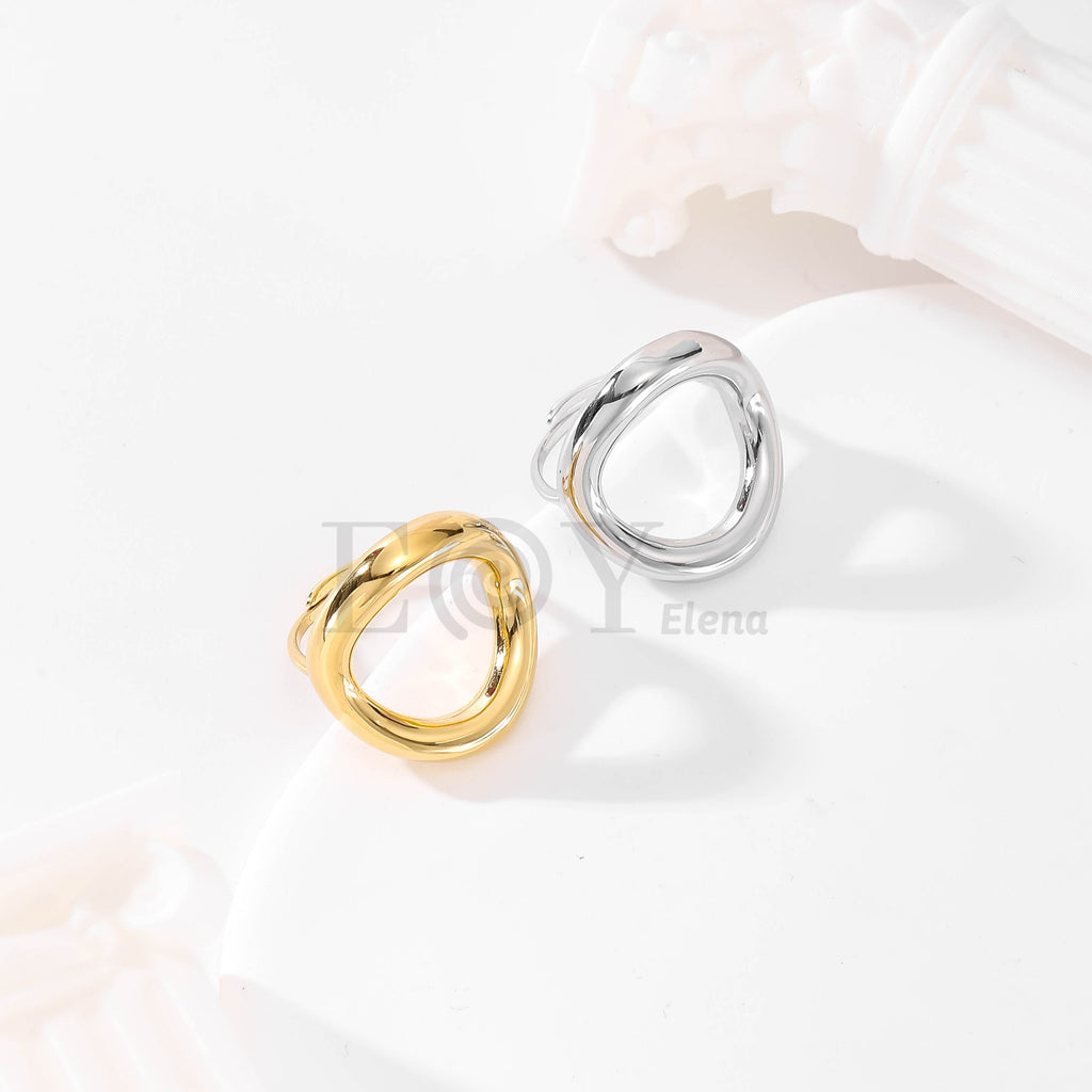 Anillo ajustable de aro irregular