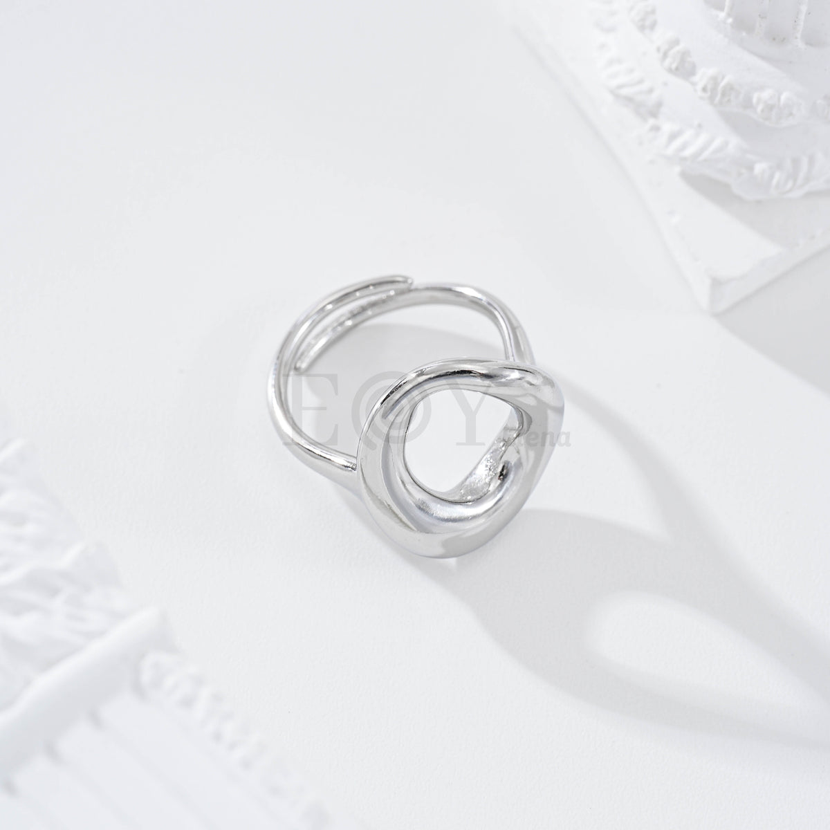 Anillo óvalo hueco ajustable acero