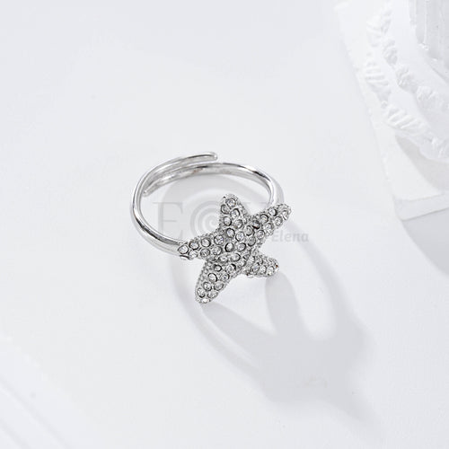 Anillo ajustable estrella de mar acero