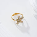 Anillo ajustable estrella de mar acero