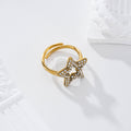 Anillo estrella circonitas acero