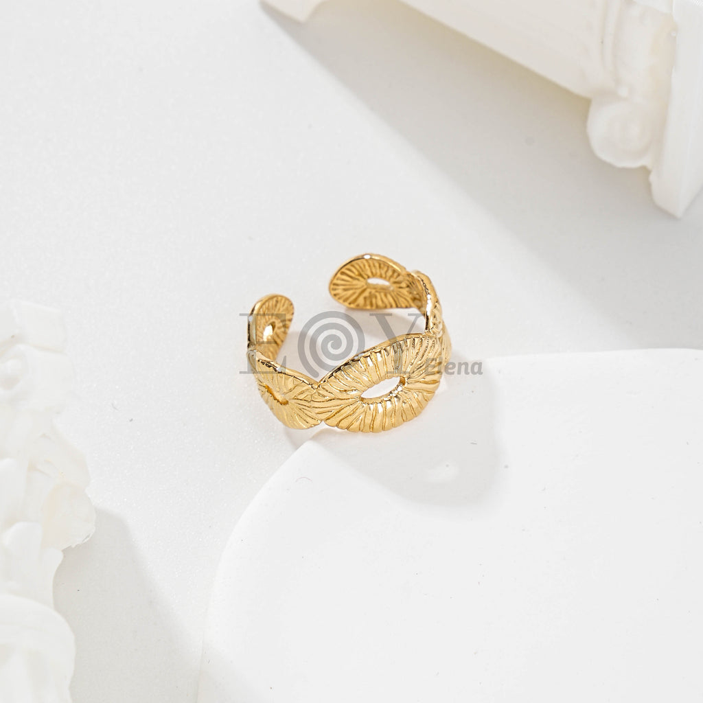 Anillos óvalos texturizados