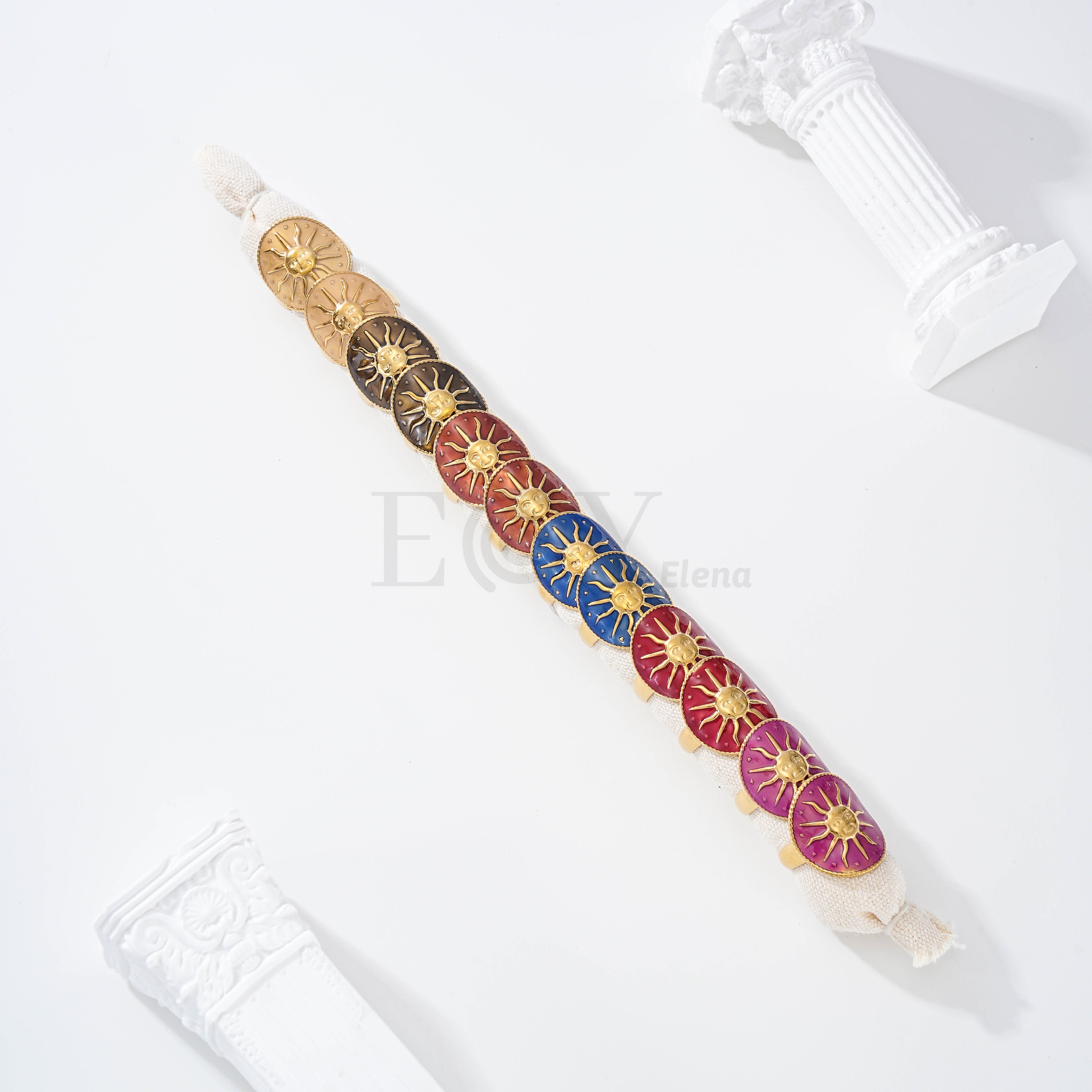 Pack anillos ajustables redondos sol color