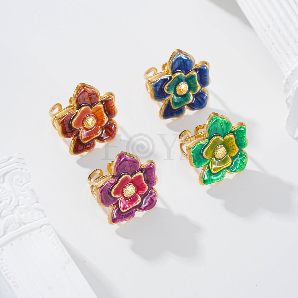 Anillo flor color