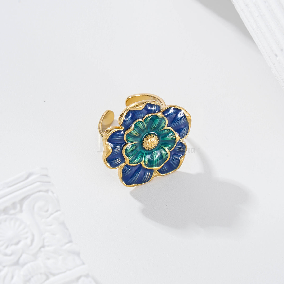 Anillo ajustable flor color