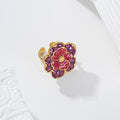 Anillo ajustable flor color