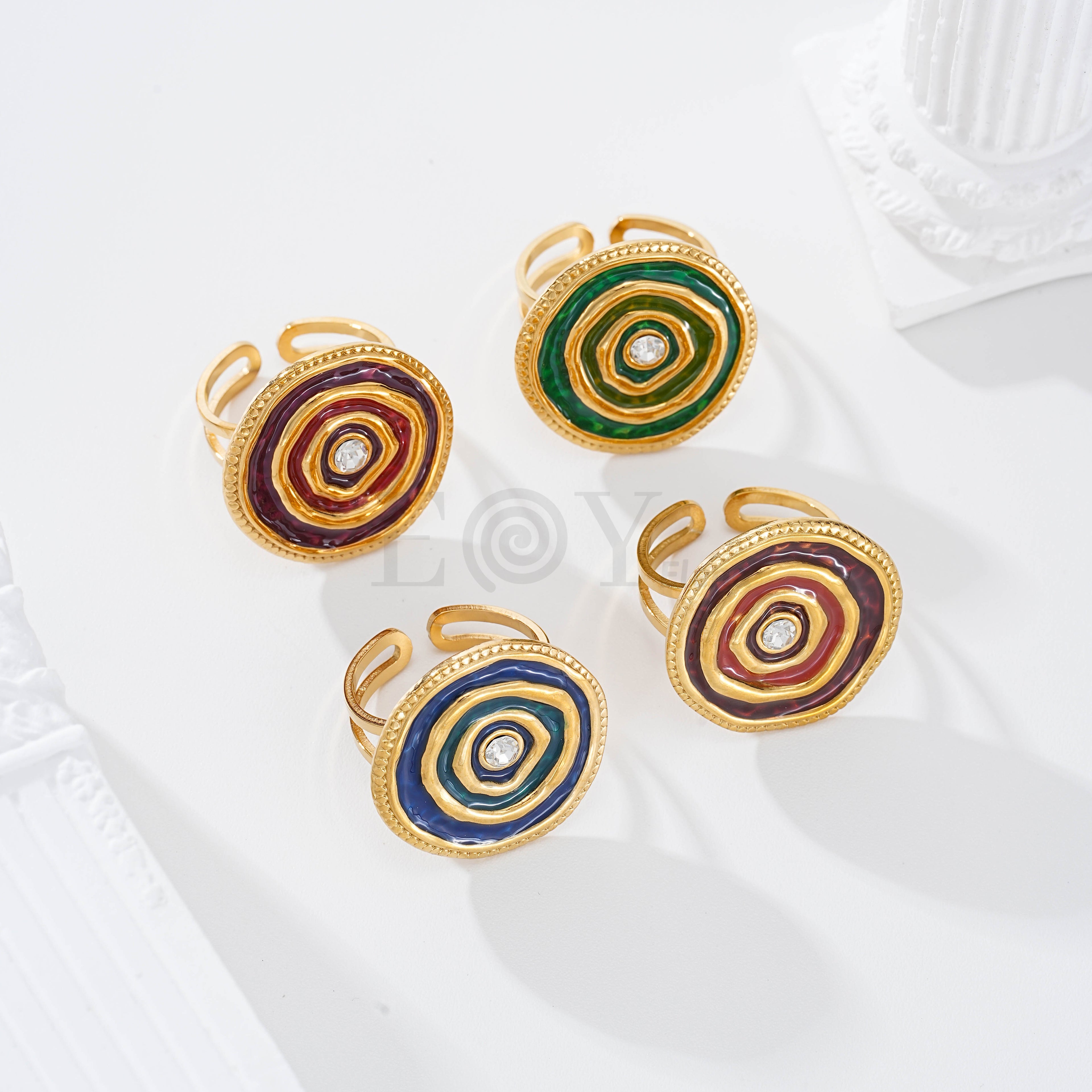 Anillo formas redonda co0lor