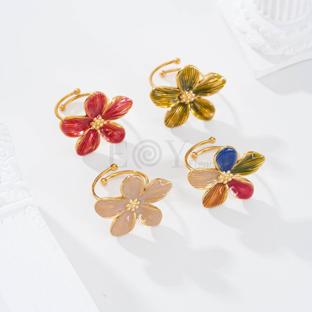 Anillo flor color