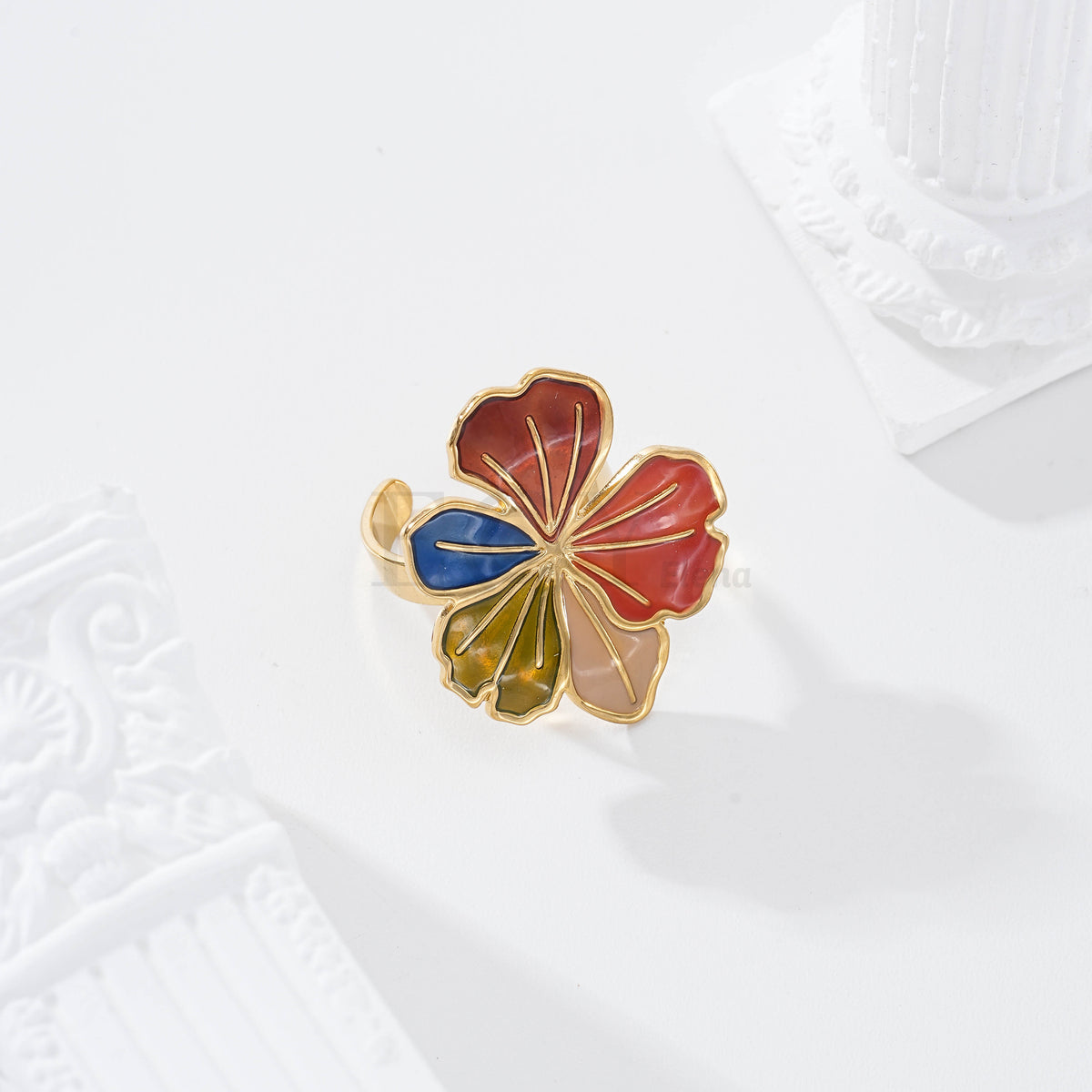Anillo flor color