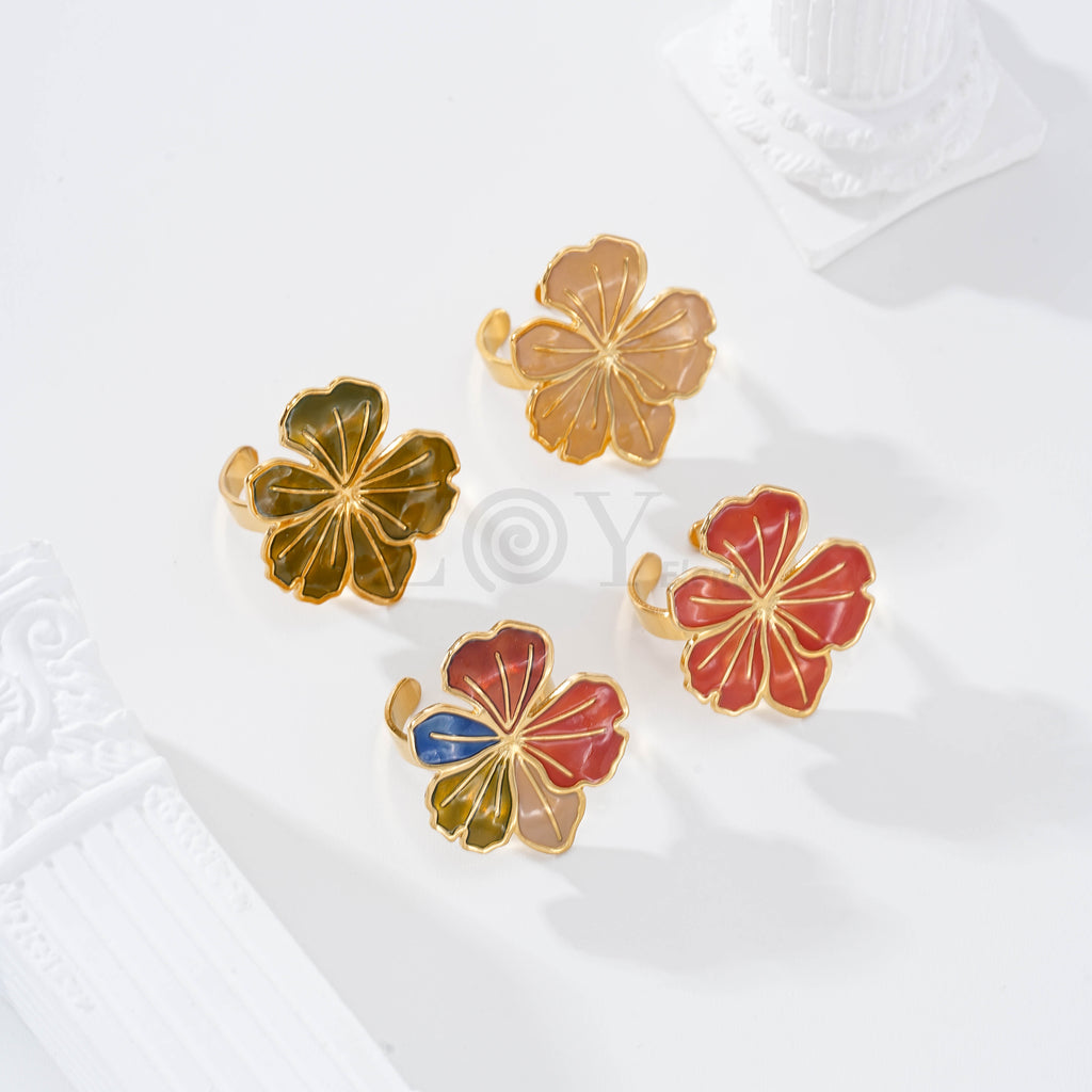 Anillo flor color