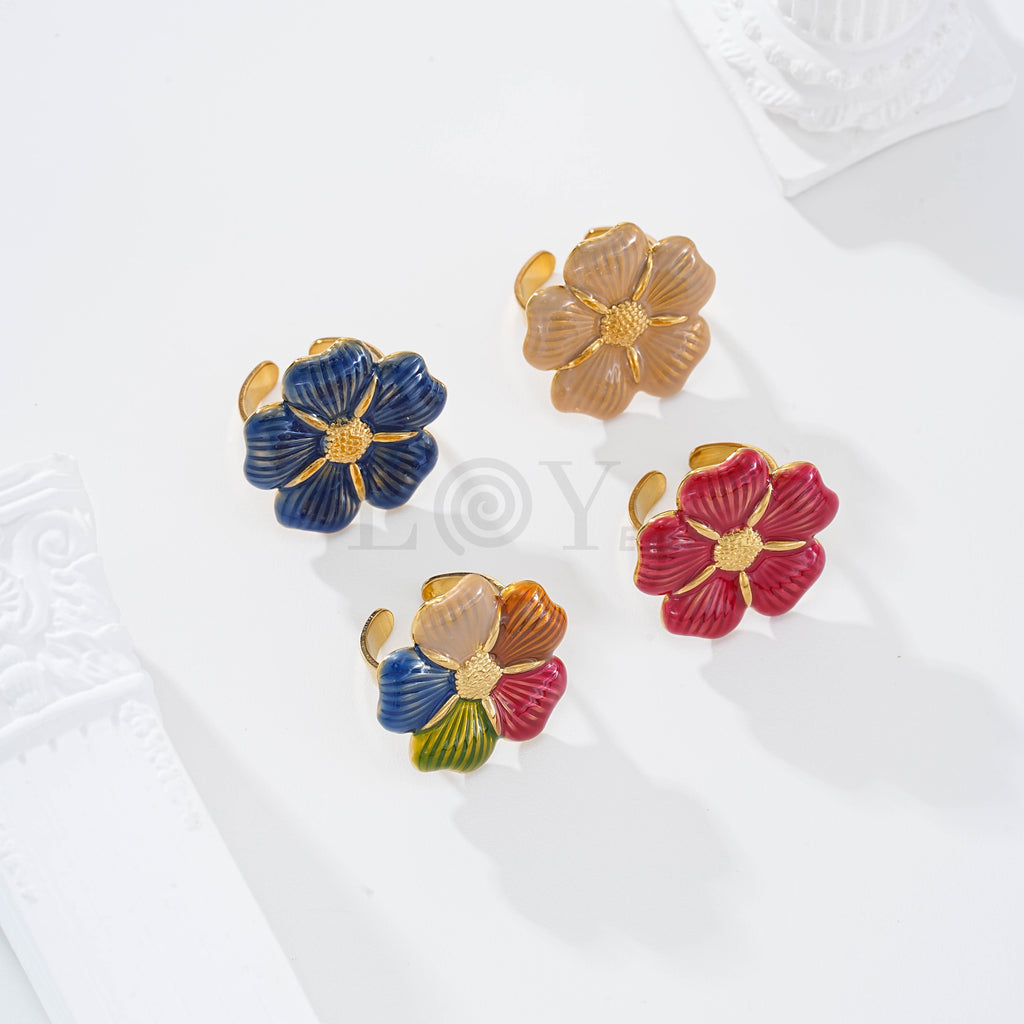 Anillo flor color