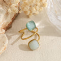 Anillo abierto con piedras cuadradas