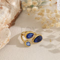 Anillo piedra color acero
